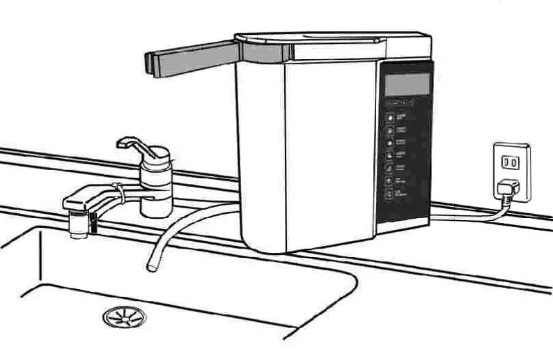 Shematski prikaz priključitve ionizatorja vode PurePro&reg; JA-903 na pipo